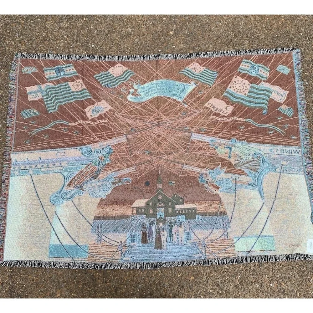 Charles Wysocki Antique Store Quilts Village‎ Home Woven Blanket Throw Tapestry